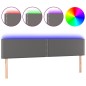 vidaXL Cabecero con LED cuero sintético gris 200x5x78/88 cm vidaXL Cabecero con LED cuero sintético gris 200x5x78/88 cm