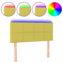 vidaXL Cabecero con LED de tela verde 100x5x78/88 cm