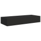 vidaXL Estantes de pared con cajón 2 uds MDF negro 60x23,5x10 cm vidaXL Estantes de pared con cajón 2 uds MDF negro 60x23,5x10 cm