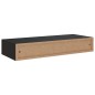 vidaXL Estantes de pared con cajón 2 uds MDF negro 60x23,5x10 cm vidaXL Estantes de pared con cajón 2 uds MDF negro 60x23,5x10 cm