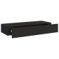 vidaXL Estantes de pared con cajón 2 uds MDF negro 60x23,5x10 cm vidaXL Estantes de pared con cajón 2 uds MDF negro 60x23,5x10 cm