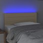 vidaXL Cabecero con LED de tela color crema 90x5x78/88 cm vidaXL Cabecero con LED de tela color crema 90x5x78/88 cm
