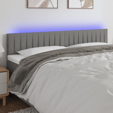 vidaXL Cabecero con LED de tela gris oscuro 160x5x78/88 cm