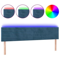 vidaXL Cabecero con LED de terciopelo azul oscuro 200x5x78/88 cm