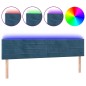 vidaXL Cabecero con LED de terciopelo azul oscuro 200x5x78/88 cm vidaXL Cabecero con LED de terciopelo azul oscuro 200x5x78/88 cm