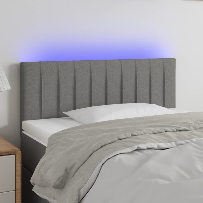 vidaXL Cabecero con LED de tela gris oscuro 100x5x78/88 cm vidaXL Cabecero con LED de tela gris oscuro 100x5x78/88 cm