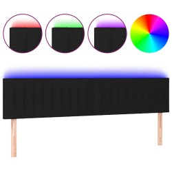 vidaXL Cabecero con LED de tela negro 200x5x78/88 cm