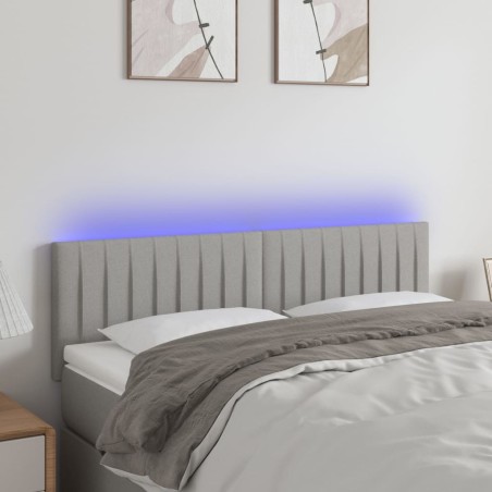 vidaXL Cabecero con LED de tela gris claro 144x5x78/88 cm