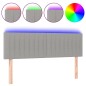 vidaXL Cabecero con LED de tela gris claro 144x5x78/88 cm