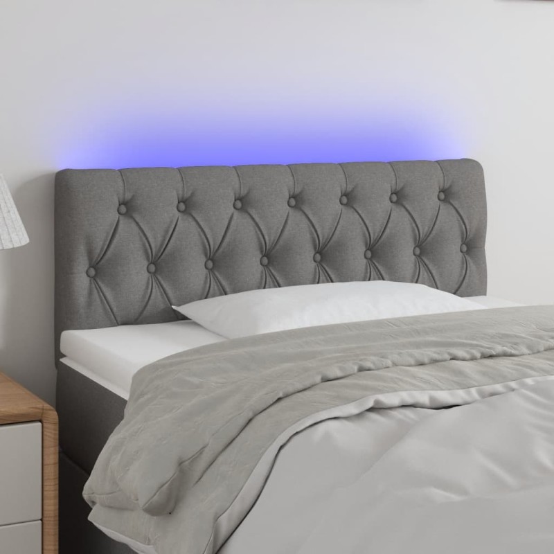 vidaXL Cabecero con LED de tela gris oscuro 90x7x78/88 cm vidaXL Cabecero con LED de tela gris oscuro 90x7x78/88 cm