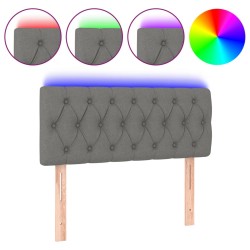 vidaXL Cabecero con LED de tela gris oscuro 90x7x78/88 cm