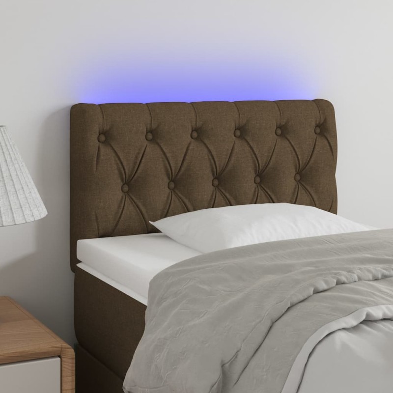 vidaXL Cabecero con LED de tela marrón oscuro 80x7x78/88 cm vidaXL Cabecero con LED de tela marrón oscuro 80x7x78/88 cm