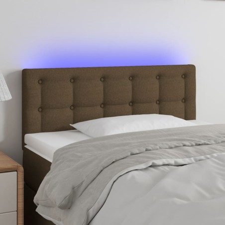 vidaXL Cabecero con LED de tela marrón oscuro 80x5x78/88 cm