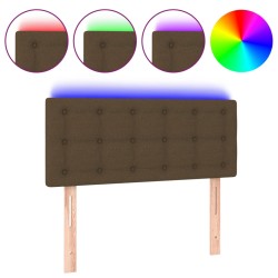 vidaXL Cabecero con LED de tela marrón oscuro 80x5x78/88 cm