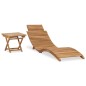vidaXL Tumbona plegable con mesa de madera maciza de teca vidaXL Tumbona plegable con mesa de madera maciza de teca