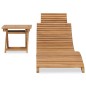 vidaXL Tumbona plegable con mesa de madera maciza de teca vidaXL Tumbona plegable con mesa de madera maciza de teca