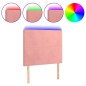 vidaXL Cabecero con luces LED terciopelo rosa 100x5x118/128 cm 