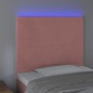 vidaXL Cabecero con luces LED terciopelo rosa 100x5x118/128 cm 