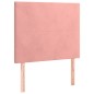 vidaXL Cabecero con luces LED terciopelo rosa 100x5x118/128 cm 