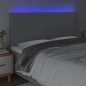 vidaXL Cabecero con luces LED tela gris claro 200x5x118/128 cm vidaXL Cabecero con luces LED tela gris claro 200x5x118/128 cm