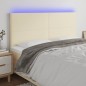 vidaXL Cabecero con luces LED cuero sintético crema 180x5x118/128 cm vidaXL Cabecero con luces LED cuero sintético crema 180x5x118/128 cm