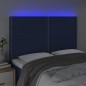 vidaXL Cabecero con luces LED tela azul 144x5x118/128 cm vidaXL Cabecero con luces LED tela azul 144x5x118/128 cm
