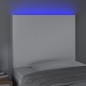 vidaXL Cabecero con luces LED cuero sintético blanco 100x5x118/128 cm vidaXL Cabecero con luces LED cuero sintético blanco 100x5x118/128 cm