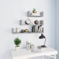 vidaXL Estantes de pared 3 piezas madera contrachapada gris hormigón vidaXL Estantes de pared 3 piezas madera contrachapada gris hormigón