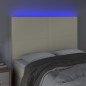vidaXL Cabecero con luces LED cuero sintético crema 144x5x118/128 cm