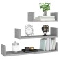 vidaXL Estantes de pared 3 piezas madera contrachapada gris hormigón vidaXL Estantes de pared 3 piezas madera contrachapada gris hormigón