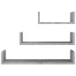 vidaXL Estantes de pared 3 piezas madera contrachapada gris hormigón vidaXL Estantes de pared 3 piezas madera contrachapada gris hormigón