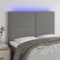 vidaXL Cabecero con luces LED tela gris oscuro 144x5x118/128 cm vidaXL Cabecero con luces LED tela gris oscuro 144x5x118/128 cm