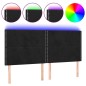 vidaXL Cabecero con luces LED terciopelo negro 180x5x118/128 cm vidaXL Cabecero con luces LED terciopelo negro 180x5x118/128 cm