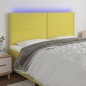 vidaXL Cabecero con luces LED tela verde 160x5x118/128 cm vidaXL Cabecero con luces LED tela verde 160x5x118/128 cm