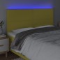 vidaXL Cabecero con luces LED tela verde 160x5x118/128 cm vidaXL Cabecero con luces LED tela verde 160x5x118/128 cm