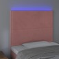 vidaXL Cabecero con luces LED terciopelo rosa 80x5x118/128 cm vidaXL Cabecero con luces LED terciopelo rosa 80x5x118/128 cm