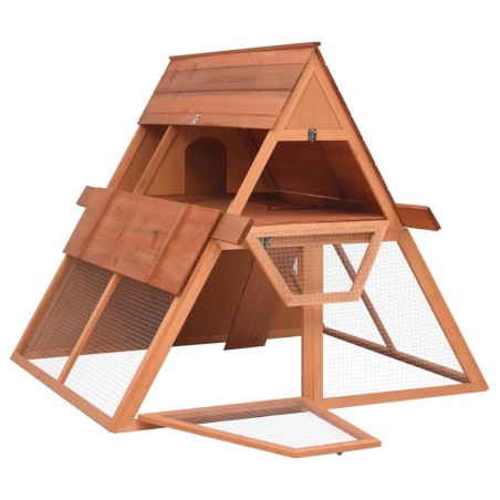 vidaXL Conejera de madera maciza de abeto 152x127x109,5 cm
