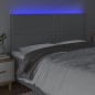 vidaXL Cabecero con luces LED tela gris claro 200x5x118/128 cm vidaXL Cabecero con luces LED tela gris claro 200x5x118/128 cm
