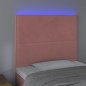 vidaXL Cabecero con luces LED terciopelo rosa 100x5x118/128 cm