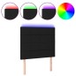 vidaXL Cabecero con luces LED tela negro 80x5x118/128 cm vidaXL Cabecero con luces LED tela negro 80x5x118/128 cm
