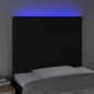 vidaXL Cabecero con luces LED tela negro 80x5x118/128 cm vidaXL Cabecero con luces LED tela negro 80x5x118/128 cm