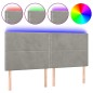 vidaXL Cabecero con luces LED terciopelo gris claro 180x5x118/128 cm vidaXL Cabecero con luces LED terciopelo gris claro 180x5x118/128 cm