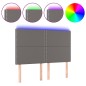 vidaXL Cabecero con luces LED cuero sintético gris 144x5x118/128 cm