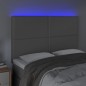 vidaXL Cabecero con luces LED cuero sintético gris 144x5x118/128 cm