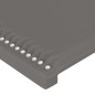 vidaXL Cabecero con luces LED cuero sintético gris 144x5x118/128 cm