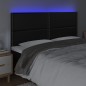 vidaXL Cabecero con luces LED cuero sintético negro 180x5x118/128 cm vidaXL Cabecero con luces LED cuero sintético negro 180x5x118/128 cm