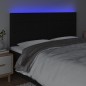 vidaXL Cabecero con luces LED tela negro 180x5x118/128 cm vidaXL Cabecero con luces LED tela negro 180x5x118/128 cm