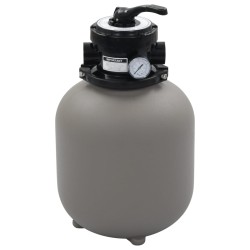 vidaXL Filtro de arena de piscina válvula de 4 posiciones gris 350 mm
