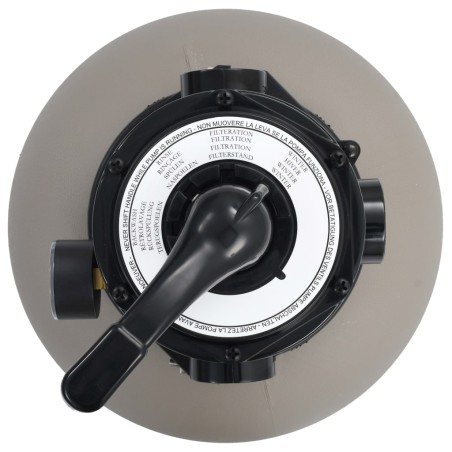 vidaXL Filtro de arena de piscina válvula de 4 posiciones gris 350 mm
