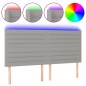 vidaXL Cabecero con luces LED tela gris claro 160x5x118/128 cm